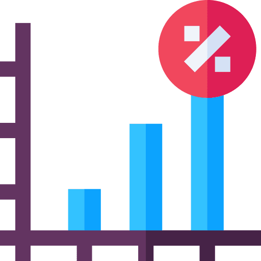 Bar chart discount growth graph graph icon Bar chart discount growth graph graph icon