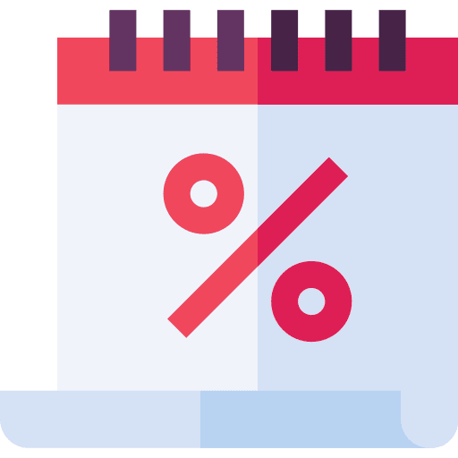 Calendar calendar percentage discount icon Calendar calendar percentage discount icon