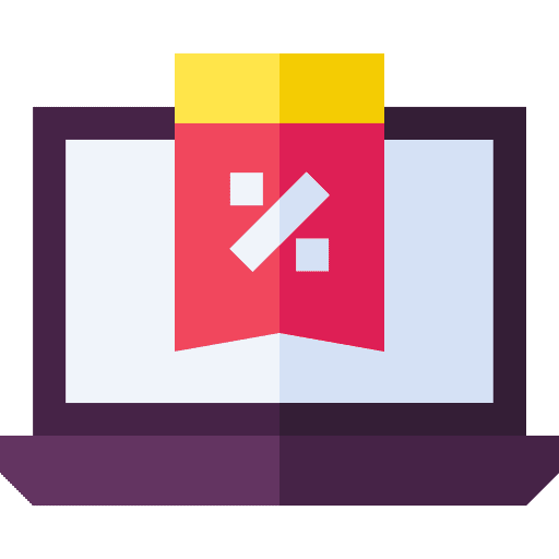 Laptop electronics commerce and shopping percentage icon Laptop electronics commerce and shopping percentage icon