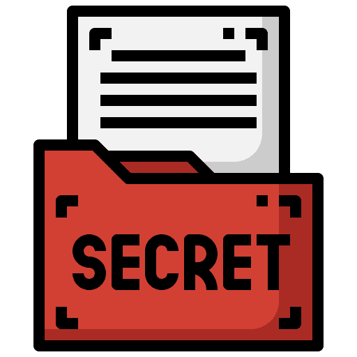 Secret confidential information folder icon