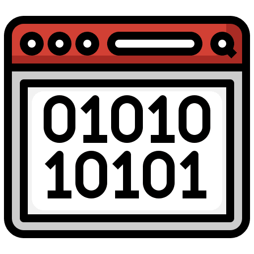 Binary code seo and web programming web development icon Binary code seo and web programming web development icon