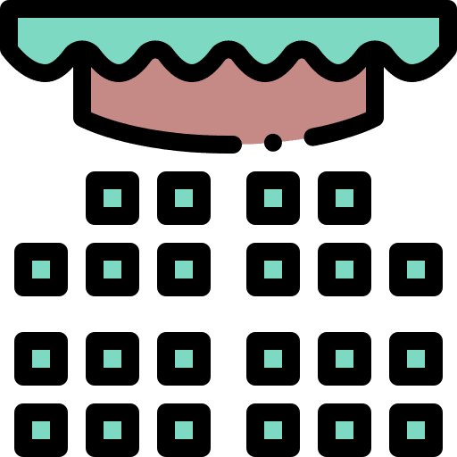 Theater entertainment sitting seats icon
