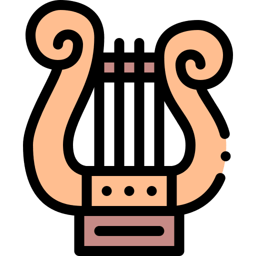 Lyre music and multimedia string instrument orchestra icon Lyre music and multimedia string instrument orchestra icon