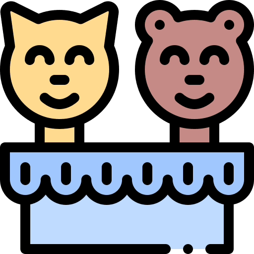Puppet kid and baby puppet puppet show icon Puppet kid and baby puppet puppet show icon