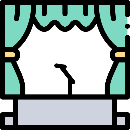 Stage music and multimedia entertainment stage icon Stage music and multimedia entertainment stage icon
