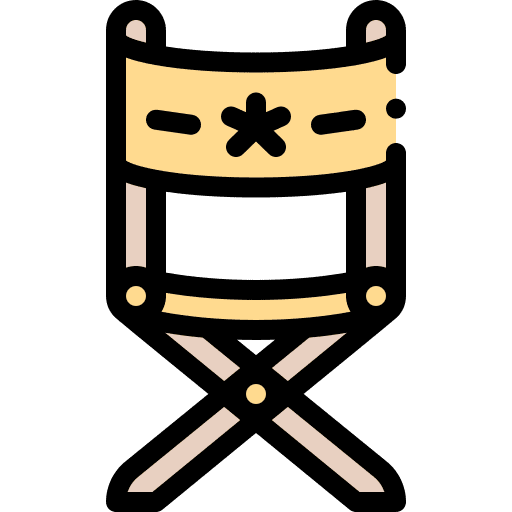 Chair actor furniture and household director icon Chair actor furniture and household director icon