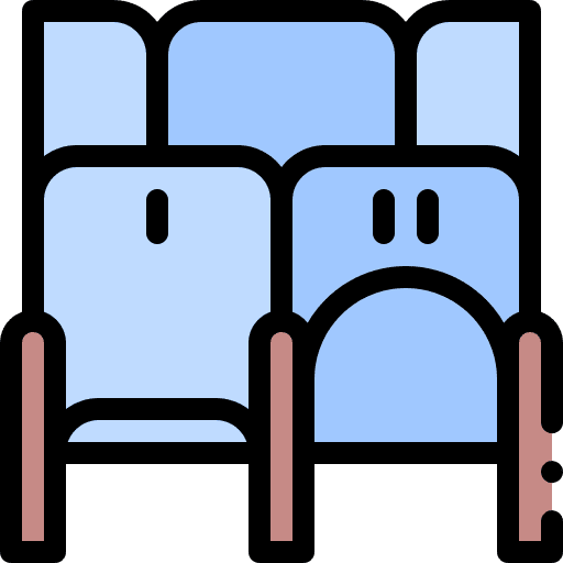 Theater sitting cinema seat icon Theater sitting cinema seat icon