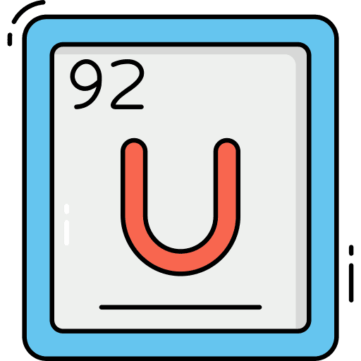 Uranium shapes and symbols periodic table element icon Uranium shapes and symbols periodic table element icon