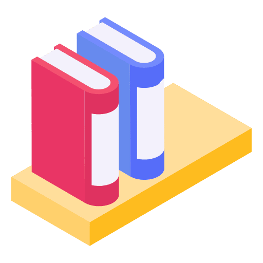Book shelves education library room icon