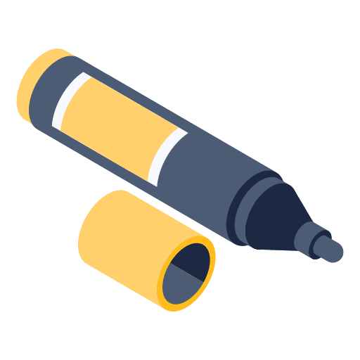 Marker pen highlighter education icon