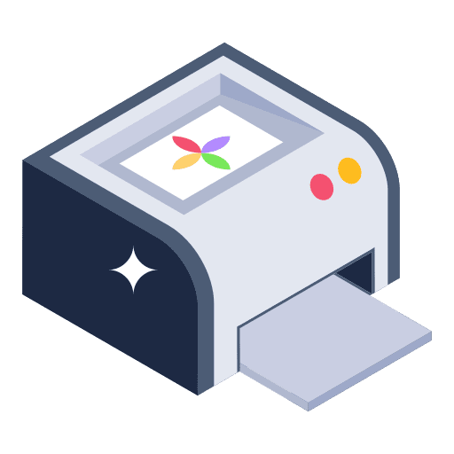 Photo print printer paper ink icon