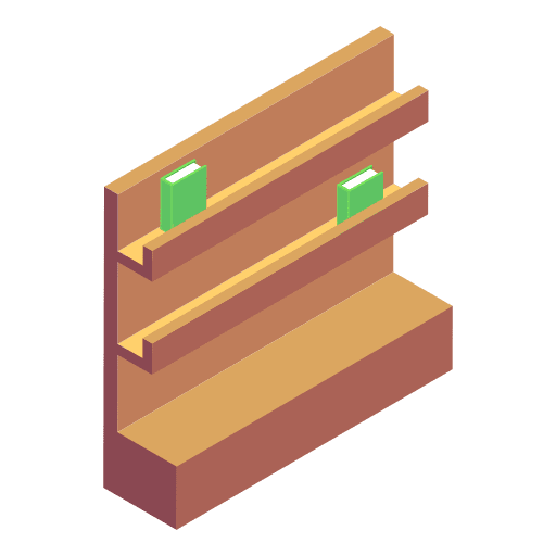 Bookshelf furniture and household shelves storage icon