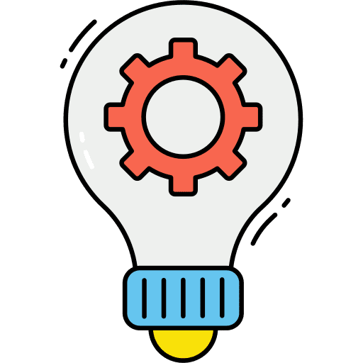 Innovation gear innovative ideas icon