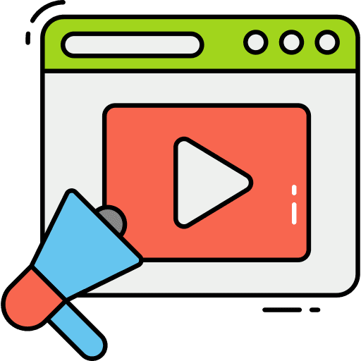 Video marketing digital marketing communication video marketing icon