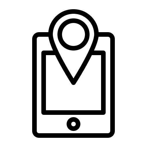 Destination route smartphone journey icon