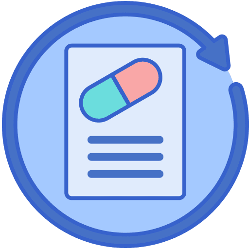 Refilling healthcare and medical refill automation icon