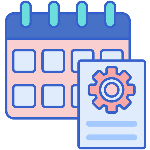 Schedule procedure time and date productivity icon