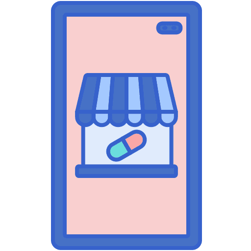 Online pharmacy healthcare and medical online store supermarket icon