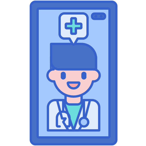 Telemedicine mobile phone medical app telemedicine icon