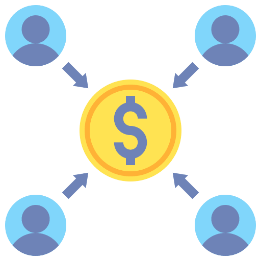 Crowdfunding user money dollar icon