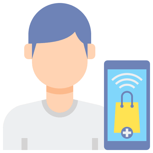 Generation z male man smartphone icon