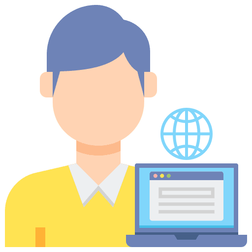 Millennial internet laptop profile icon