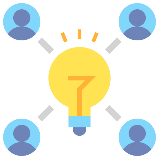 Outsourcing idea user brainstorming icon