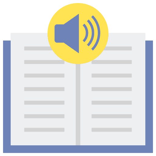 Audio book online learning audio book speaker icon