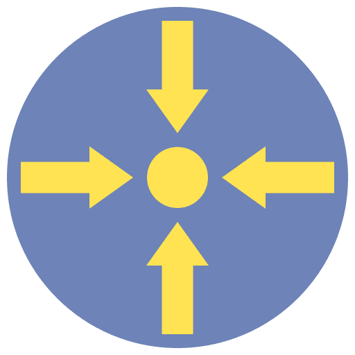 Convergence direction point convergence icon