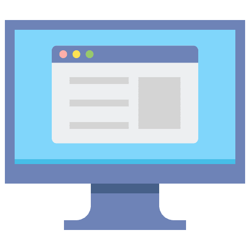 Digital computer monitor digital icon