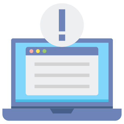 Error exclamation mark internet computer icon