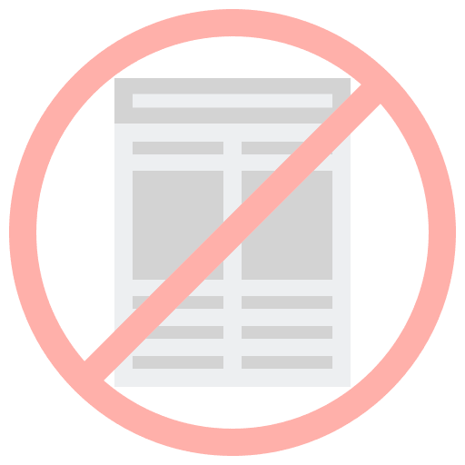 Fake news news report prohibition newspaper icon