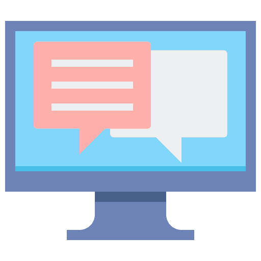 Online chat communications computer message icon