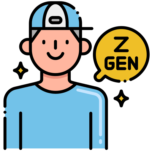 Generation z avatar boy white man icon