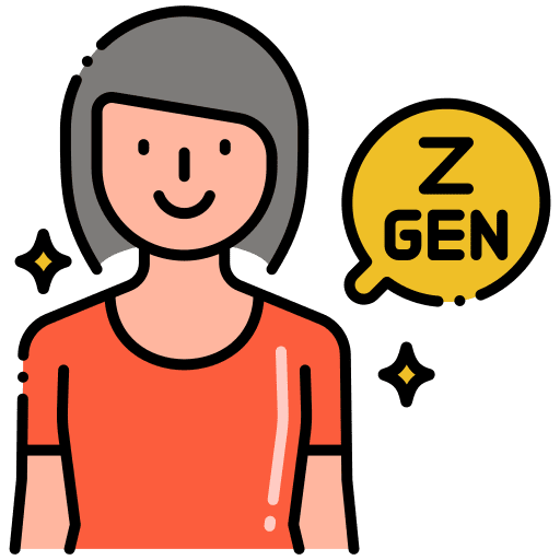 Generation z profile woman user icon