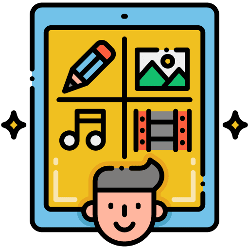 User generated content man reviews professions and jobs icon