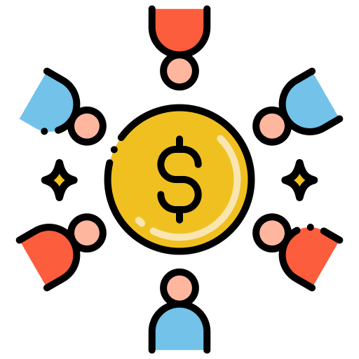 Crowdfunding coin dollar user icon