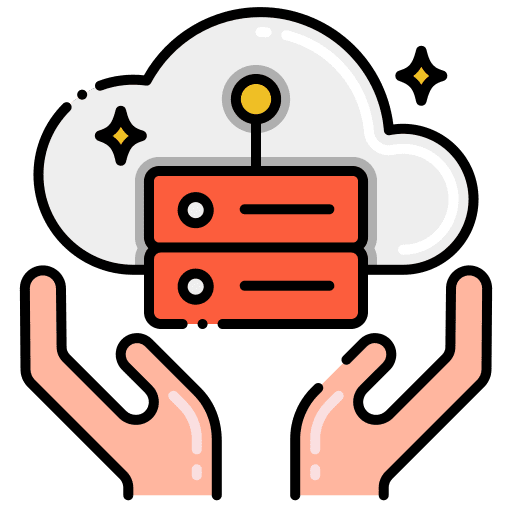 Hosting services seo and web cloud computing cloud data icon