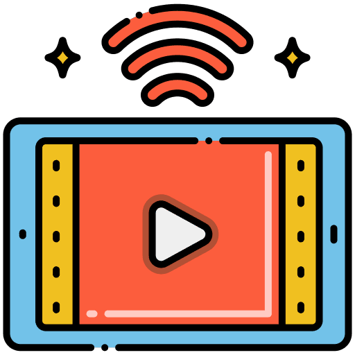 Video streaming electronics multimedia play icon