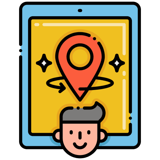 Virtual tour electronics user 360 degrees icon
