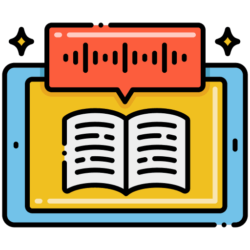 Audio book study education communications icon