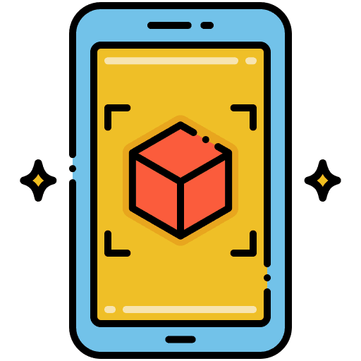 Augmented reality multimedia electronics gaming icon