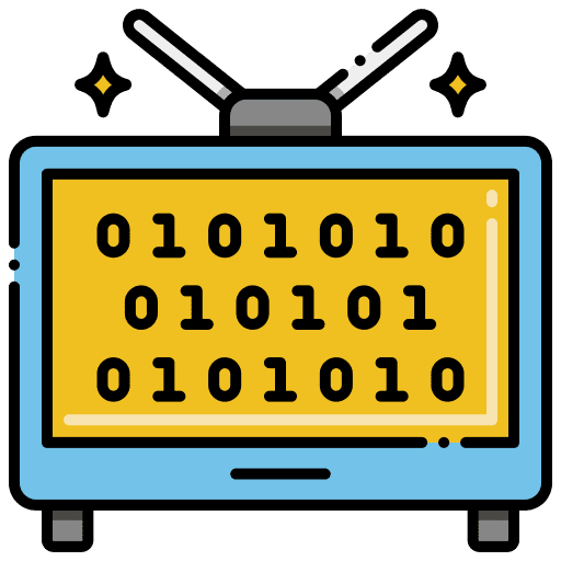 Television digital coding computer icon