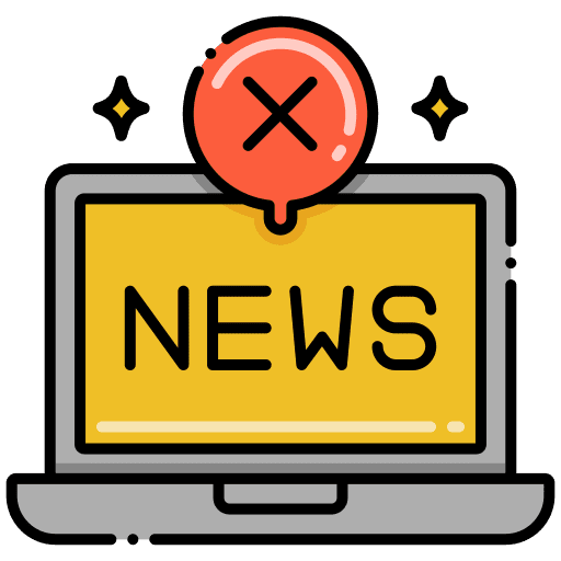 Fake news journal newspaper communications icon
