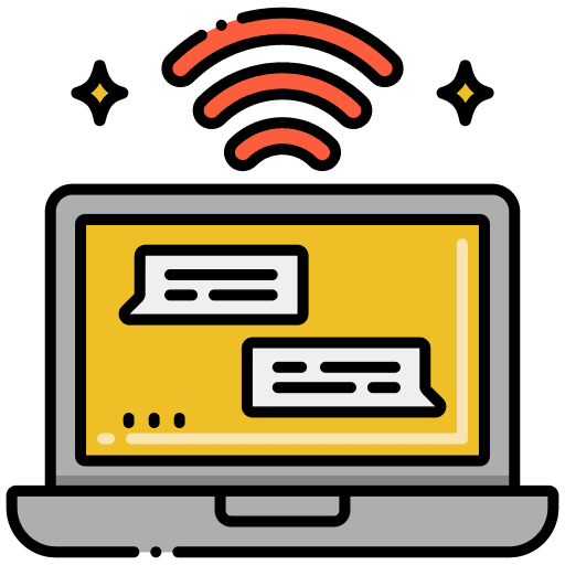 Online chat communications conversation online chat icon
