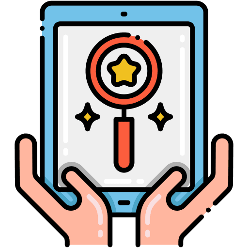 Search loupe tablet favourite icon