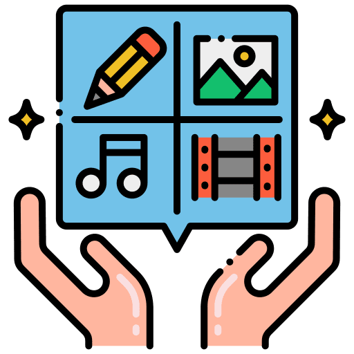 Social media hands social media communications icon