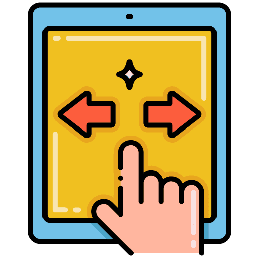 Swipe electronics finger right icon