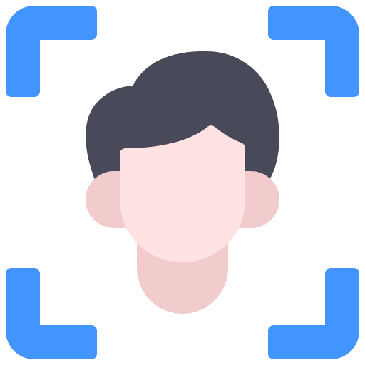 Face id scan facial recognition technology icon