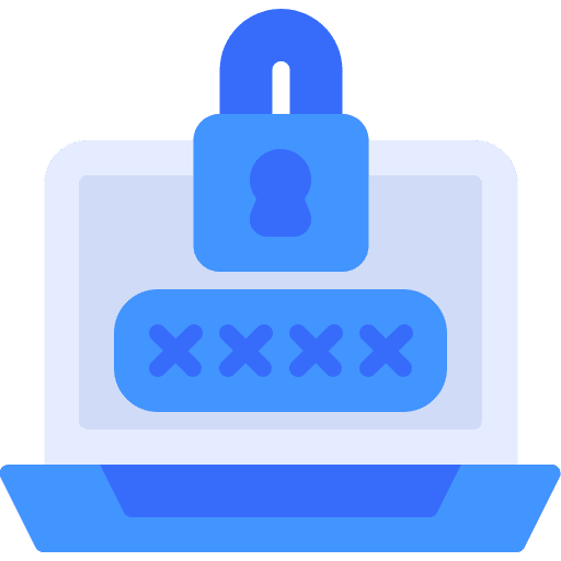 Laptop locked protected laptop icon Laptop locked protected laptop icon